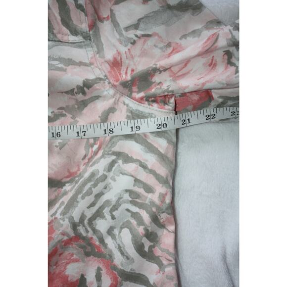 Chico's Women's Jacket Size 1 Cotton Coral Gray Button Up Blazer Casual Comfy - Picture 4 of 7